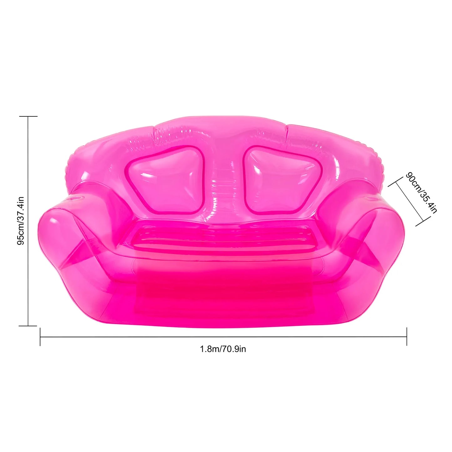 Inflatable Sofa Seat Clear/Green/Red/Blue Pvc Portable Air Sofa Camping Yard Outdoor Home Inflatable Couch with 3 Valve