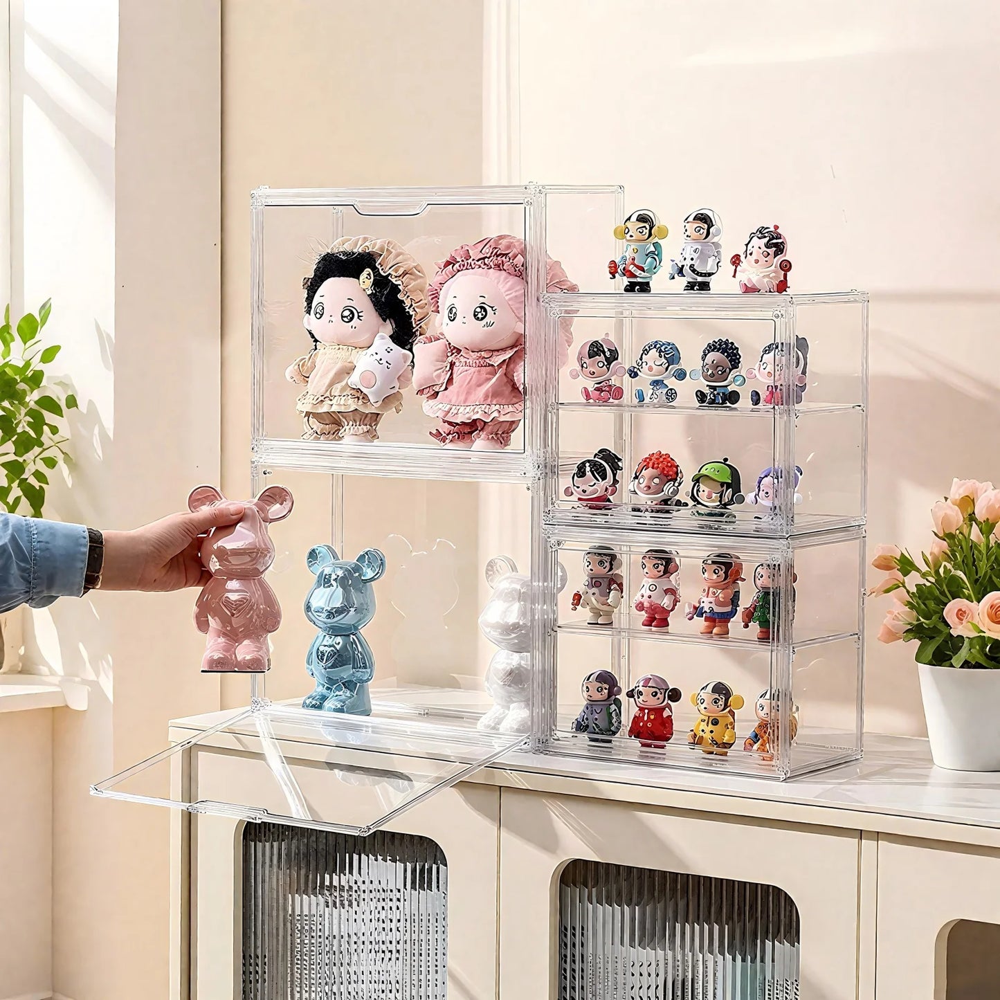 Blind Box Storage Display Box Transparent Doll Display Organizer Case For Figure Figurine Showcase Wall Mounted Collectibles Box