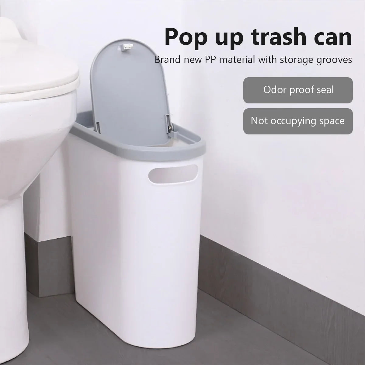 10L Bathroom Trash Can Press Type Garbage Can with Lid Trash Bin for Kitchen Bedroom Living Room Toilet Bucket Waste Trash Can