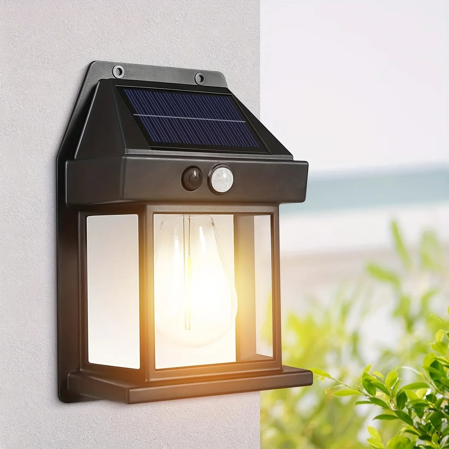 Solar Lights Outdoor, Dusk to Dawn Solar Wall Sconce Motion Sensor, 3 Lighting Modes Waterproof Solar