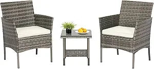 Patio Furniture Sets 5 Pieces Outdoor Wicker Conversation Set Sectional Sofa Rattan Chair for Outdoor Backyard Porch Poolside