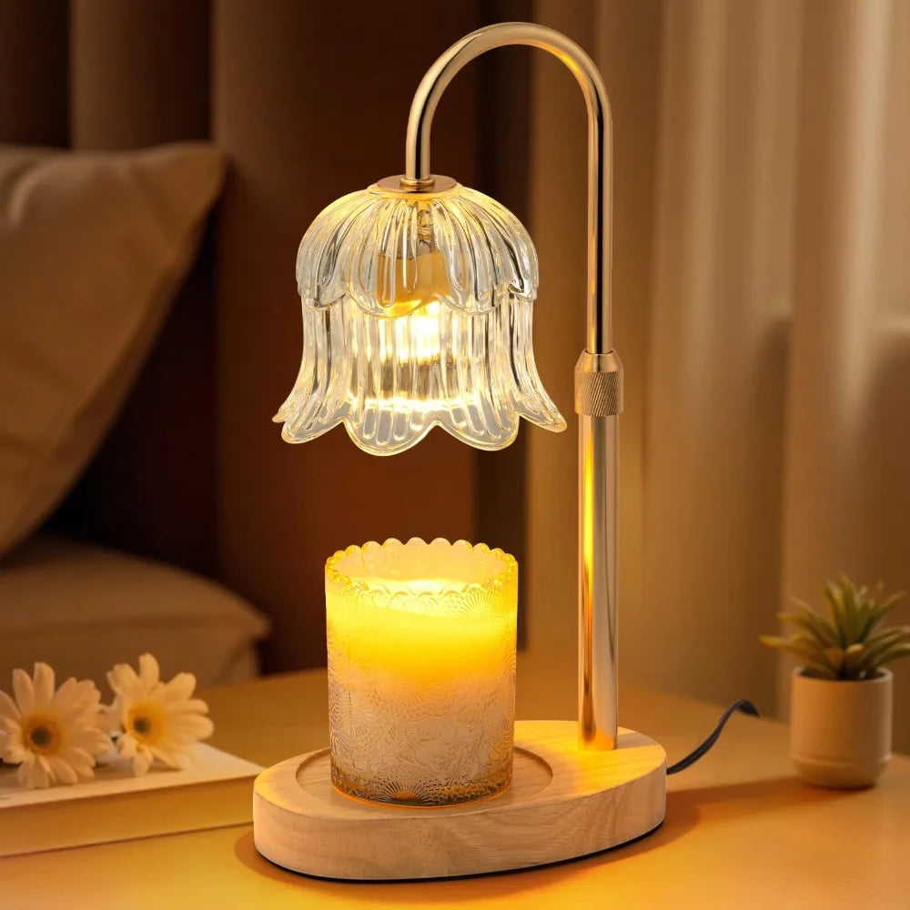 Candle Warmer Lamp with Timer: Adjustable Height Brightness Scented Candle Lamp Flameless Heating Suitable-Home Decor