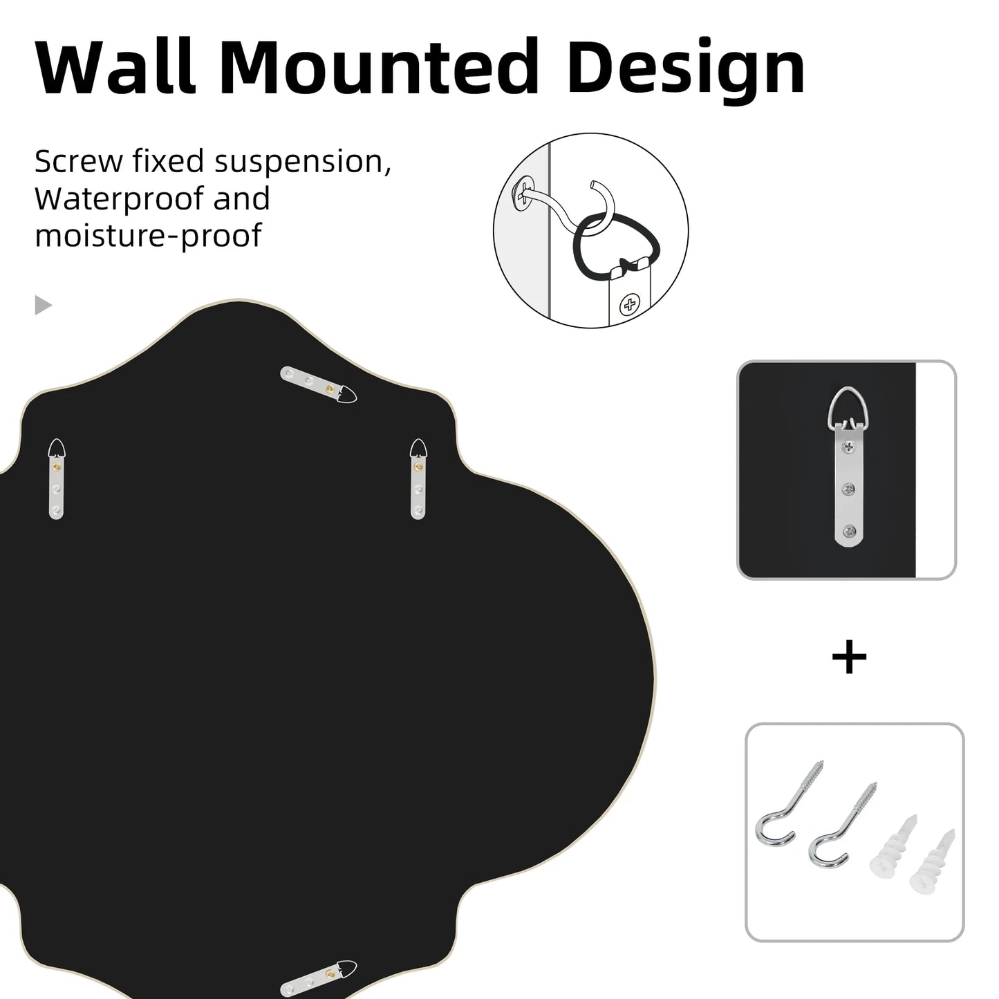 Large Wall Mirror Art Decorative Mirror Venetian Mirror Vanity Accent Mirror Golden Rim for Bedroom Hallway Living Room 88x80cm