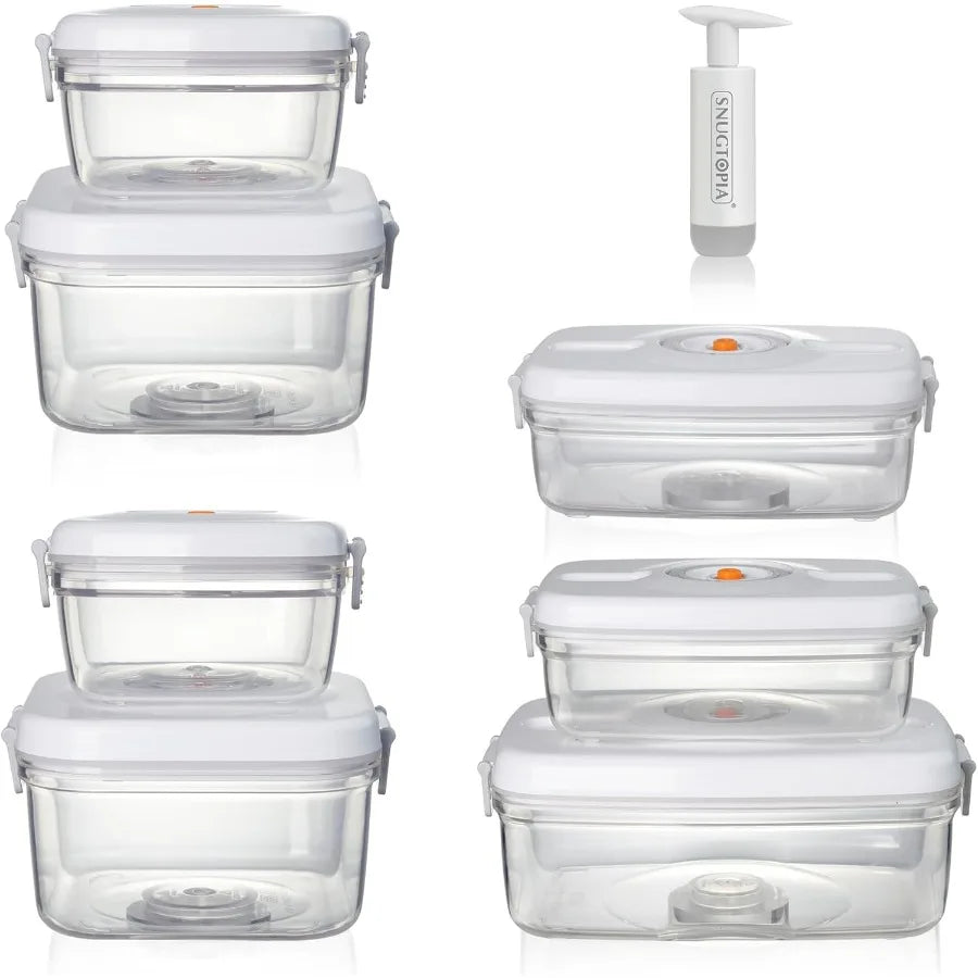 Vacuum Seal Food Storage Containers, Leakproof, Freshness, BPA-Free Kitchen Organizers, Ideal for Fruits, Veggies, Meats, Leftovers