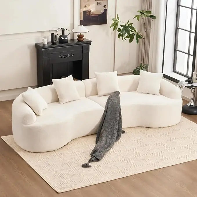 110.2" Curved Sectional Sofa,Luxury Wood Grain Chenille Fabric, Oversized Sectional Sofa,Compression Curved Couch for living room (Multiple colors)