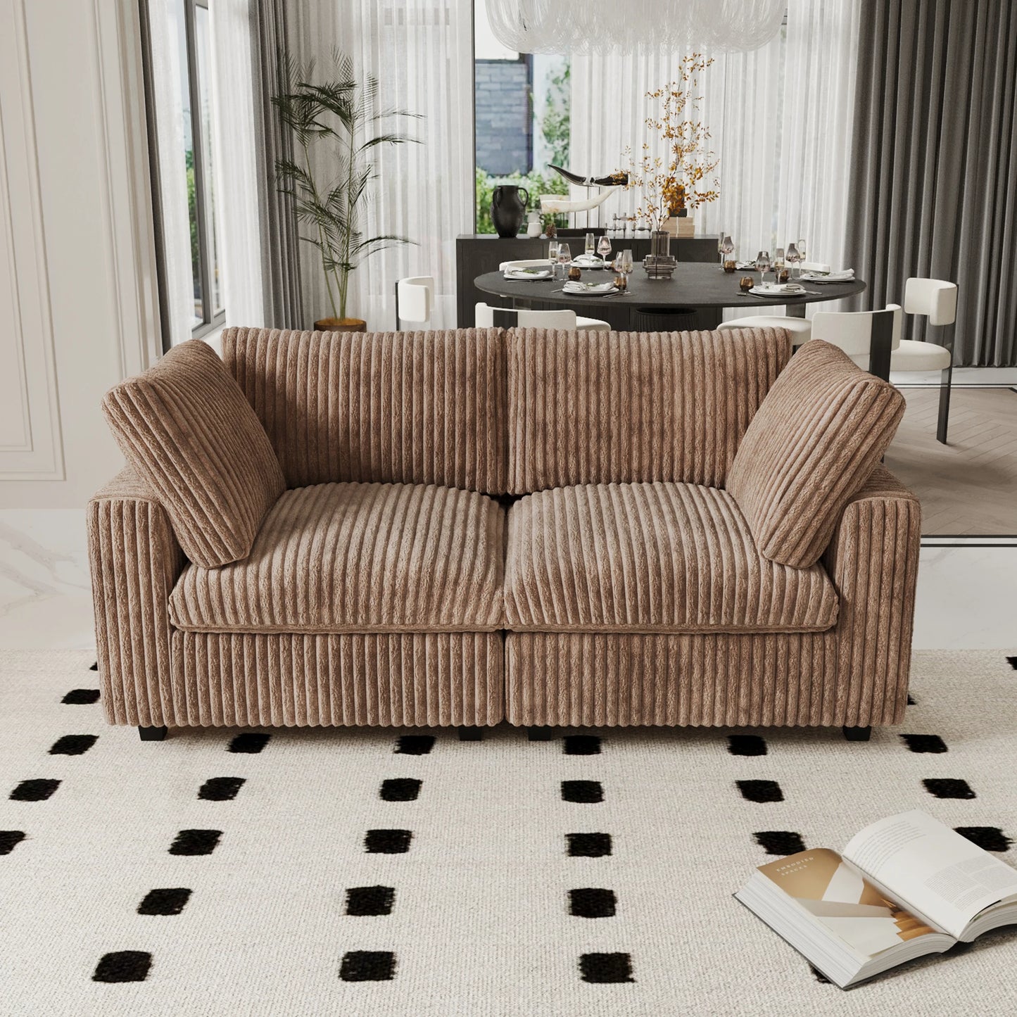 78" Cloud Sectional Couch Plush Soft Deep Seat Couches for Living Room Cushion Covers Removable 2 Corners Sofas Love Seat Sofa