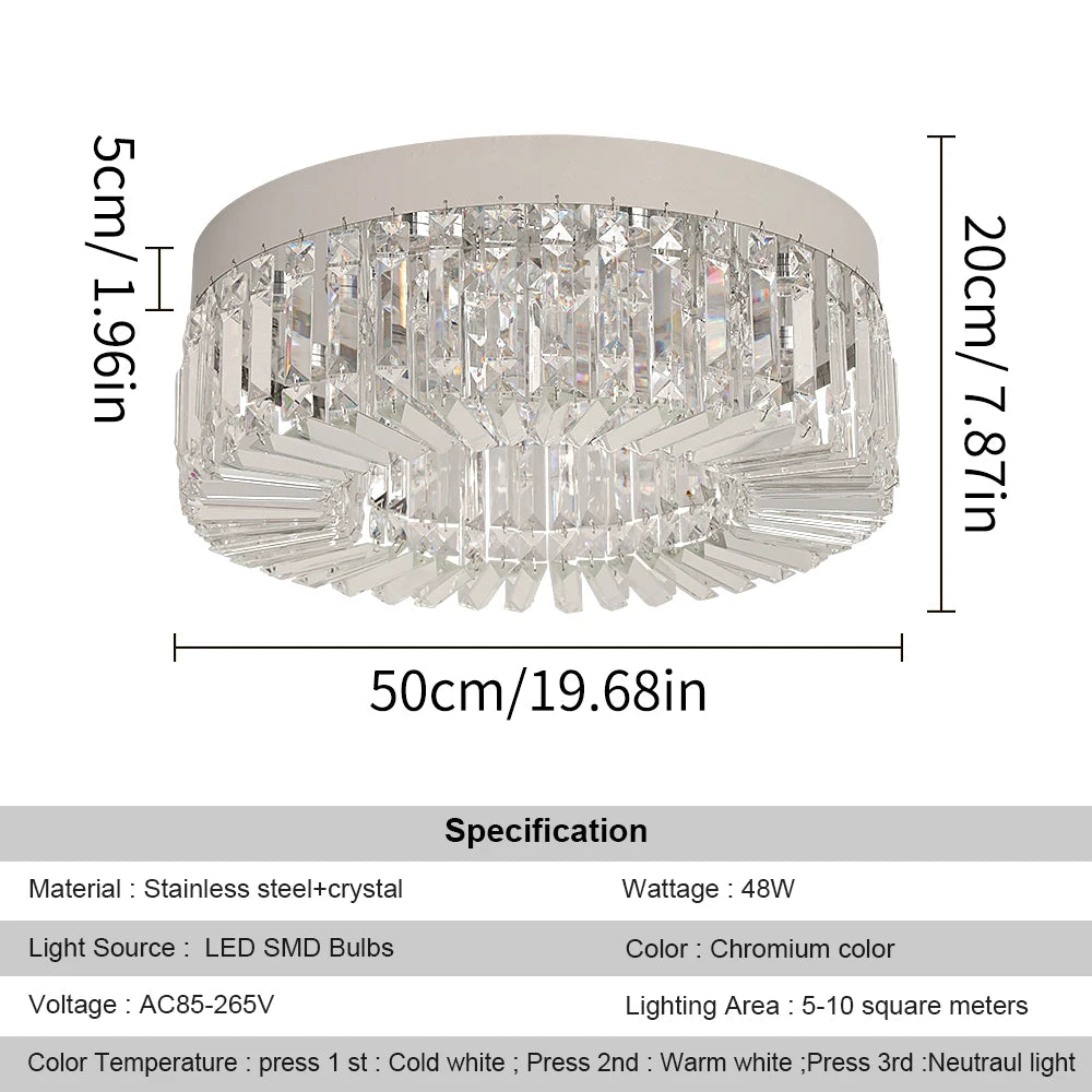 Crystal Ceiling Lamp Living Room Gold Luxury Modern Chandeliers Decoration Led Ceiling Lights Lighting Fixture Diameter 40/50cm