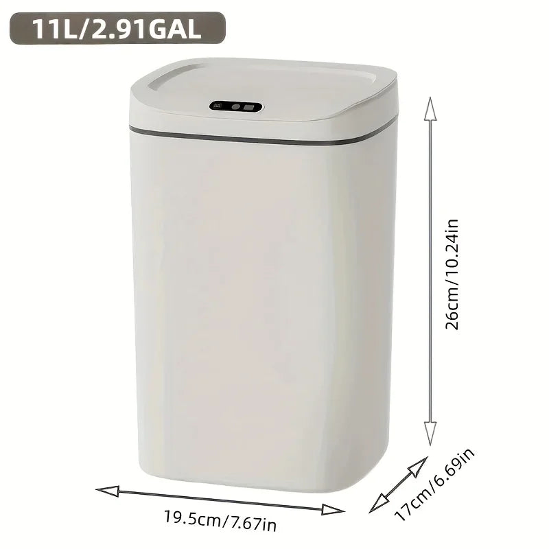 "3.69 Gal Smart Trash Can w/Motion Sensor, Battery-Powered, Anti-Fingerprint & Quiet Cover - for Kitchen, Office, Bathroom"