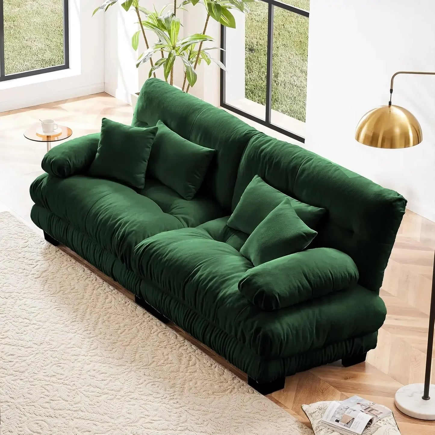 Loveseat Sofa, Seater Modular Sectional Sofa, Large Sectional Couches for Living Room, Fluffy Couch Set,Love Seat, Velvet Cloud