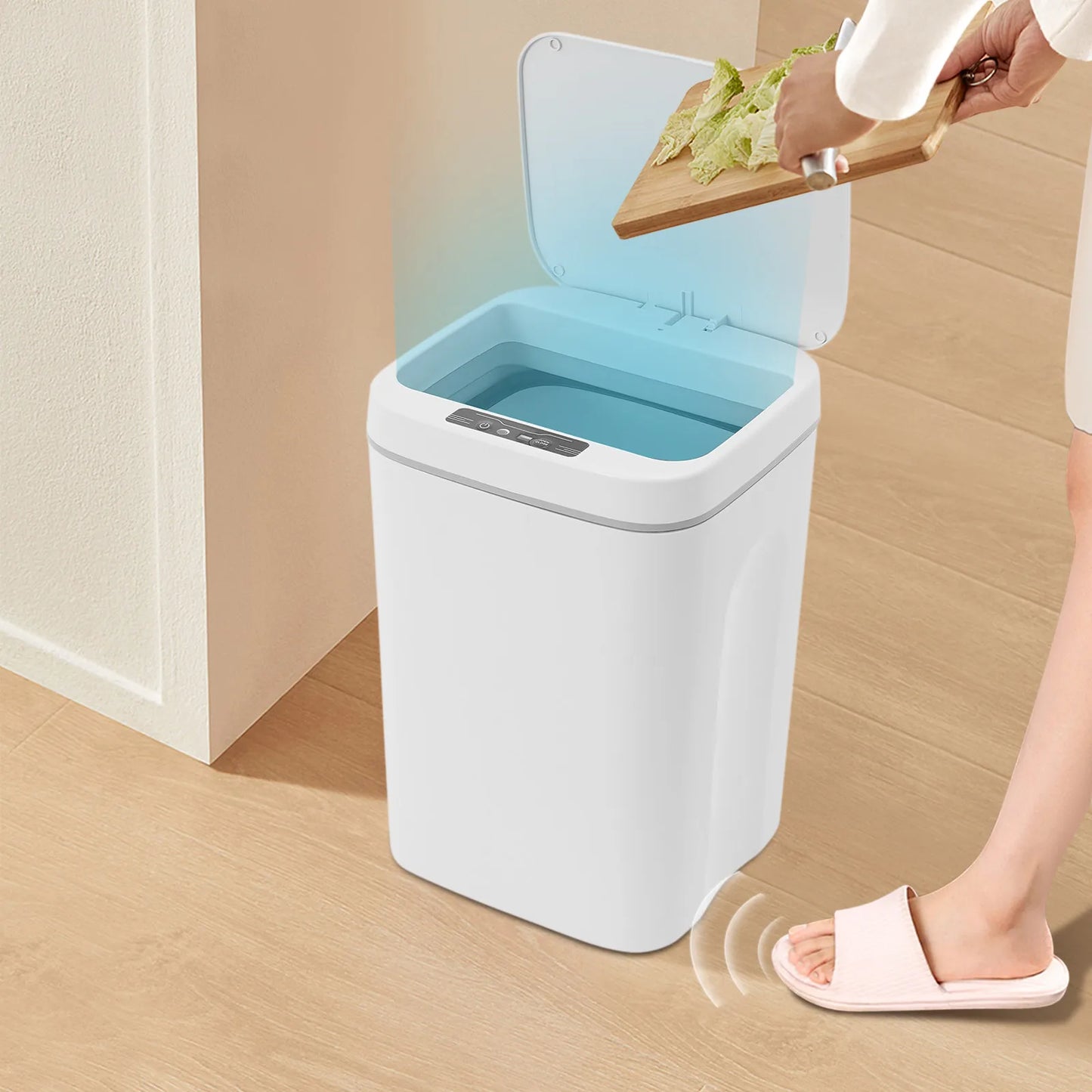 16L Intelligent Sensor Trash Can Waste Bin, Sensor Trash Can IPX5 For Kitchens, Bathrooms, Bedrooms, Living Rooms, Offices