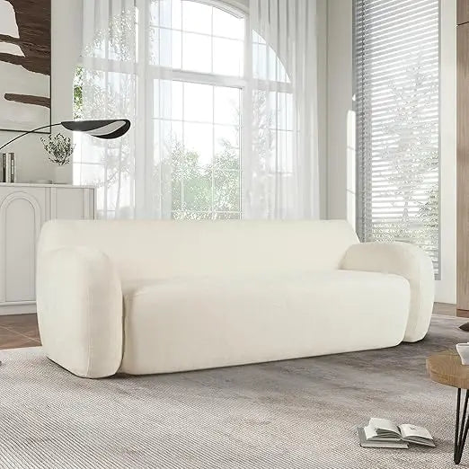 Modern Upholstered Curved Sofa Couch Furniture for Living Room, 81.5" Minimalist Sofa, 3-Seat Love Seat for Apartment Office