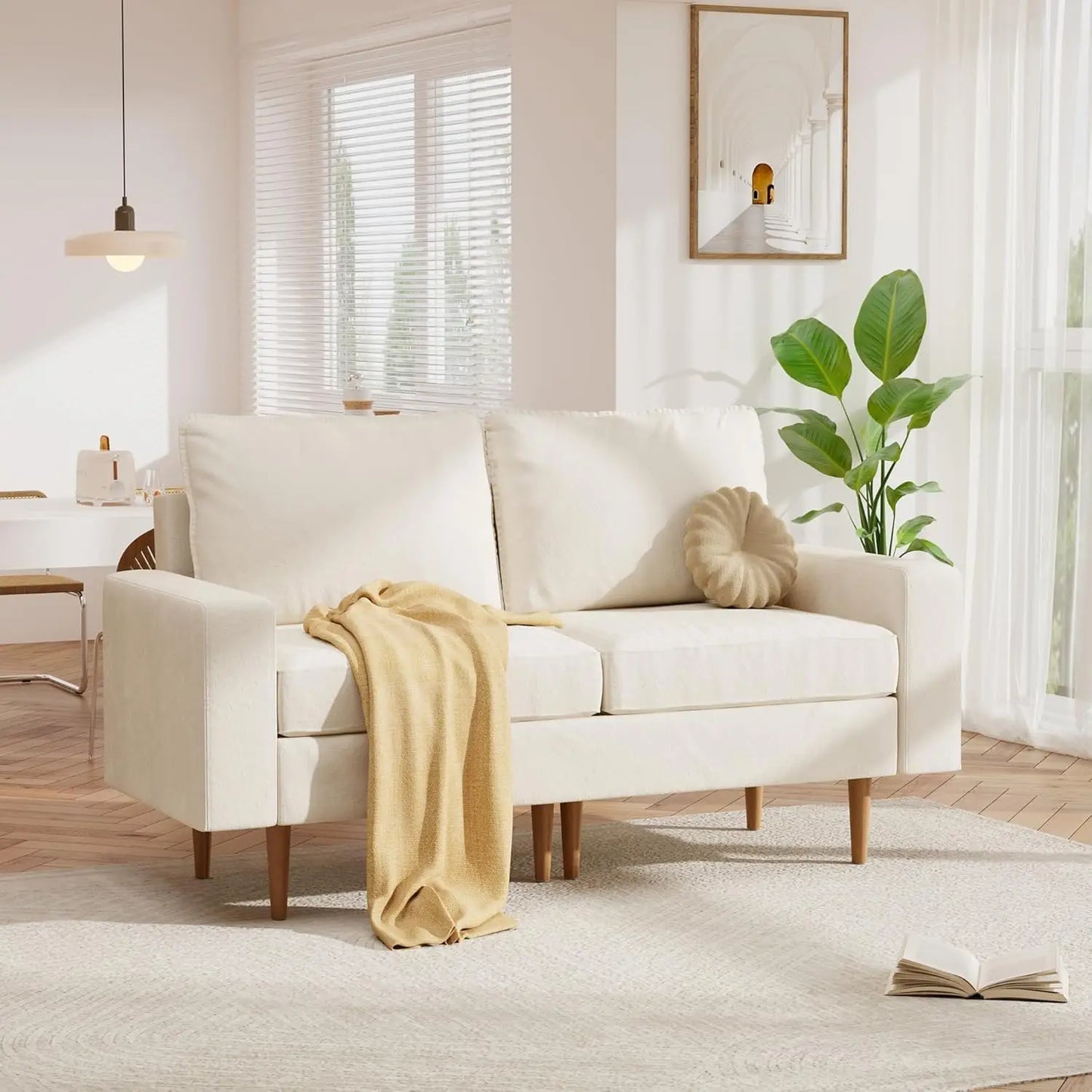 66“ Loveseat Sofa,2 Seater Love seat Couch,Comfy Dutch Velvet Cushion,Removable Washable Loveseat,Modern Love Seat Couches