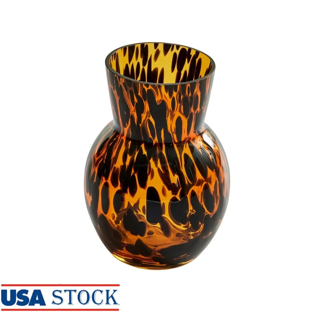 Tortoise Glass Vase Unique Decorative Round Design Ideal Fresh or Dried Flowers Perfect Home Decor Table Centerpiece