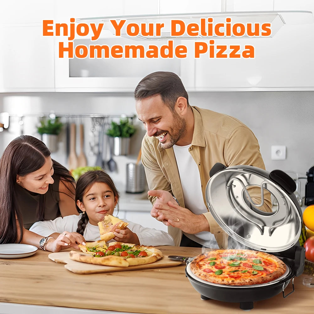 Pizza Oven Machine Kitchen Household Electric Save Space Double-sided Heated Fry Pizza Maker Large Viewing Window Up to 420°C