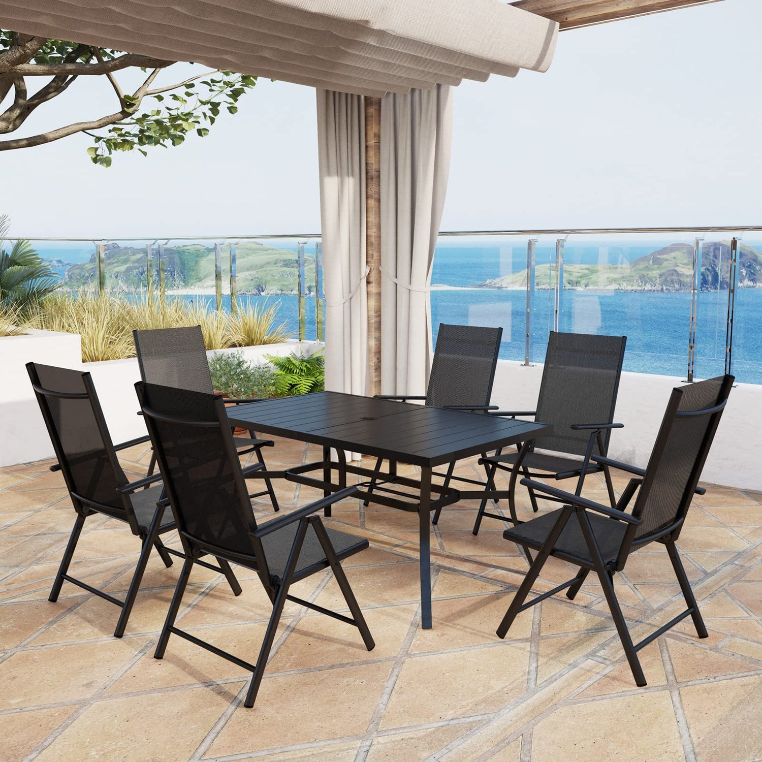 Outdoor tables and chairs