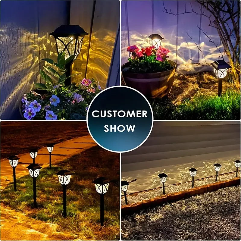 Solar lawn, 6-piece flashing LED lights, garden landscape lights, suitable for outdoor garden courtyard sidewalks.