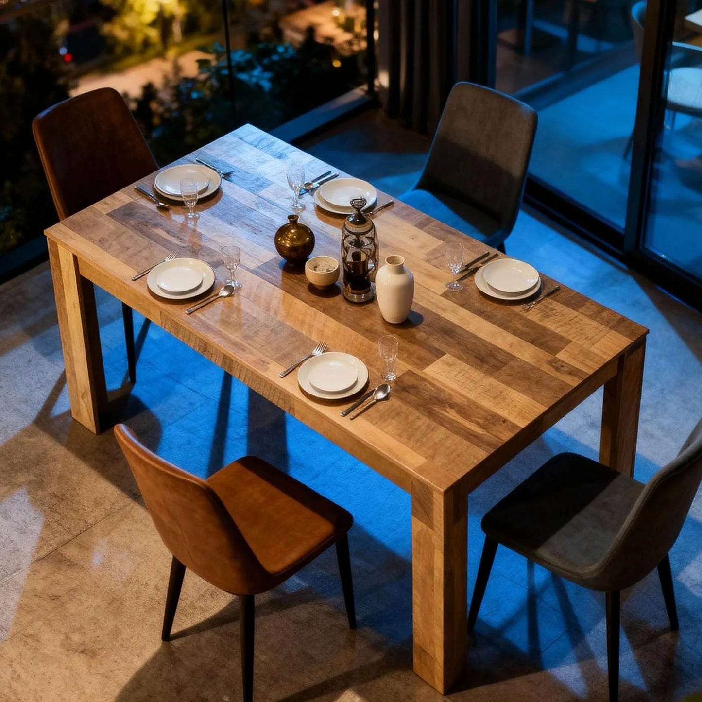 71" 6ft Kitchen Dining Room Table for 6/8, Large Farmhouse Dinner Table, Wood Rectangular Long Tables for Big Family