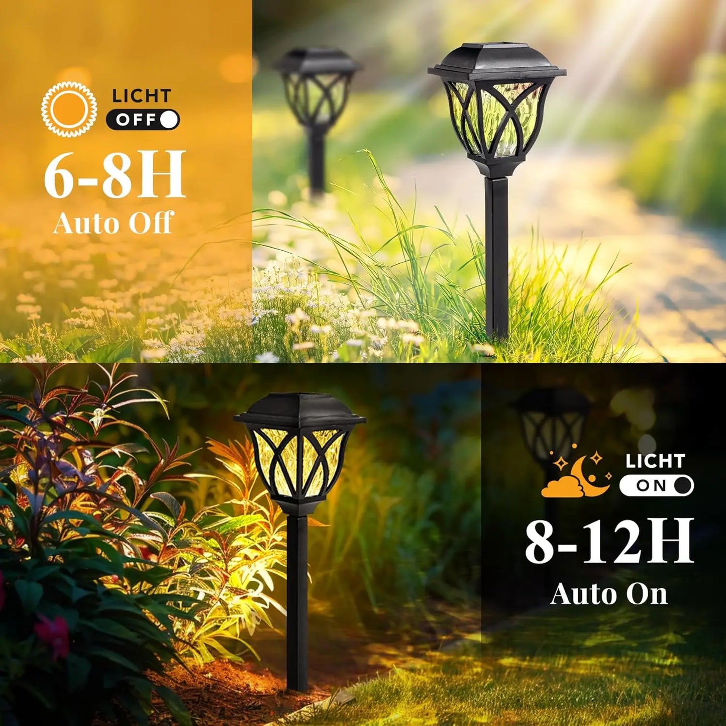 Solar lawn, 6-piece flashing LED lights, garden landscape lights, suitable for outdoor garden courtyard sidewalks.