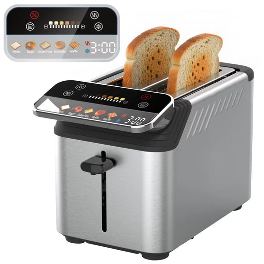 Whall New 2-slice toaster, Smarter Screen And Easier Operation, Full Stainless Steel,5 Basic Functions
