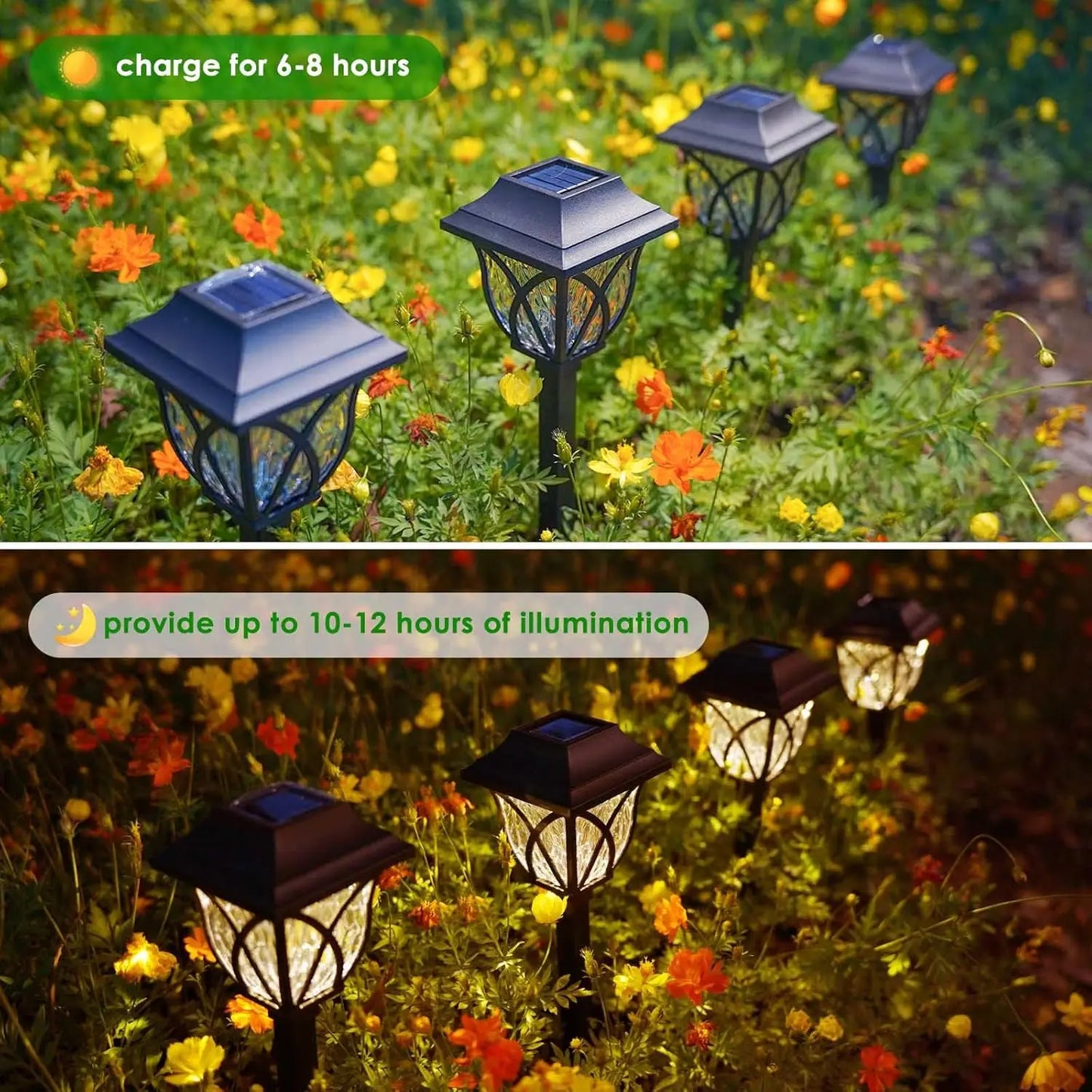 Solar lawn, 6-piece flashing LED lights, garden landscape lights, suitable for outdoor garden courtyard sidewalks.