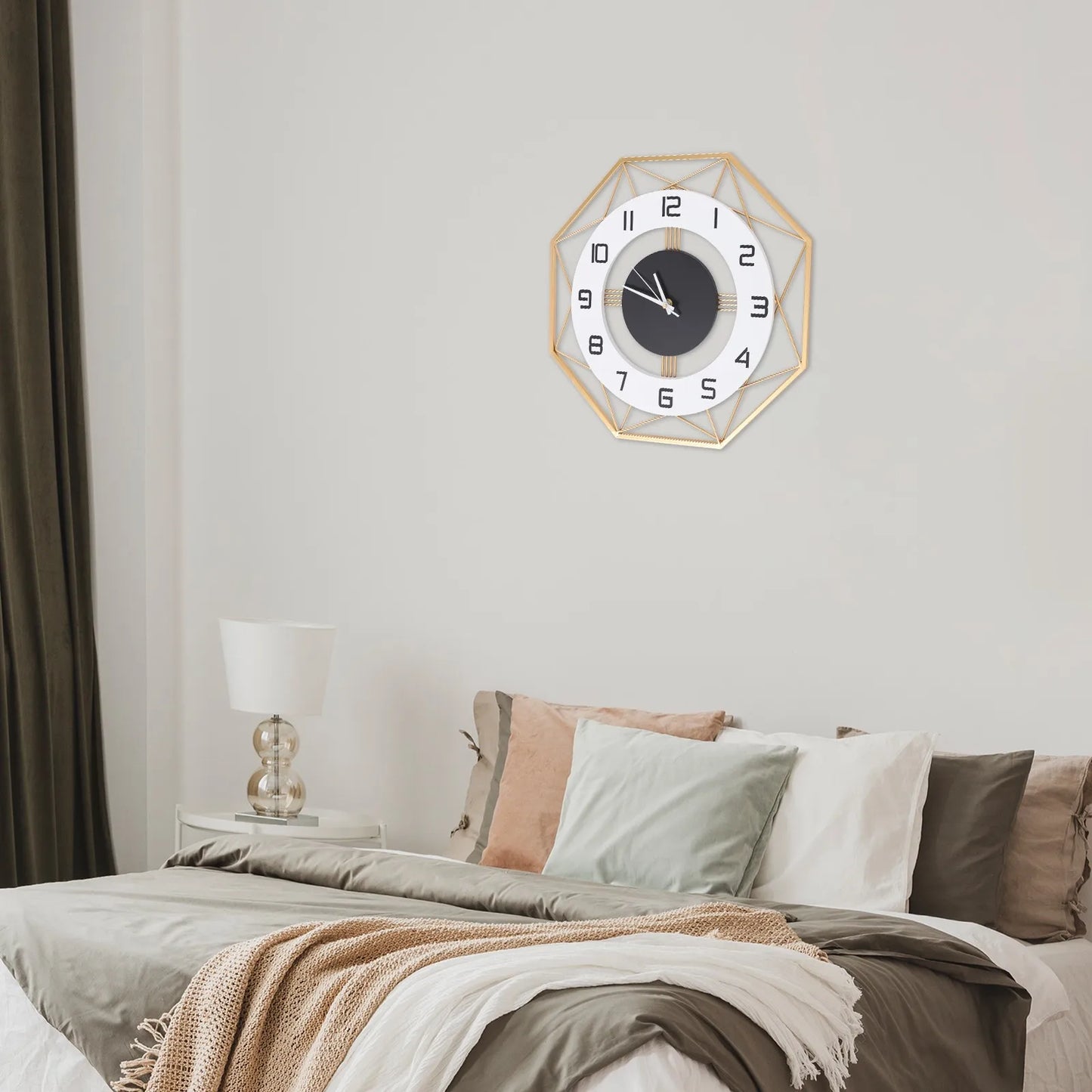 16 Inch Square Modern Wall Clock, Battery Operated Silent Non-Ticking, Easy to Read Decorative Clock for Living Room, Office