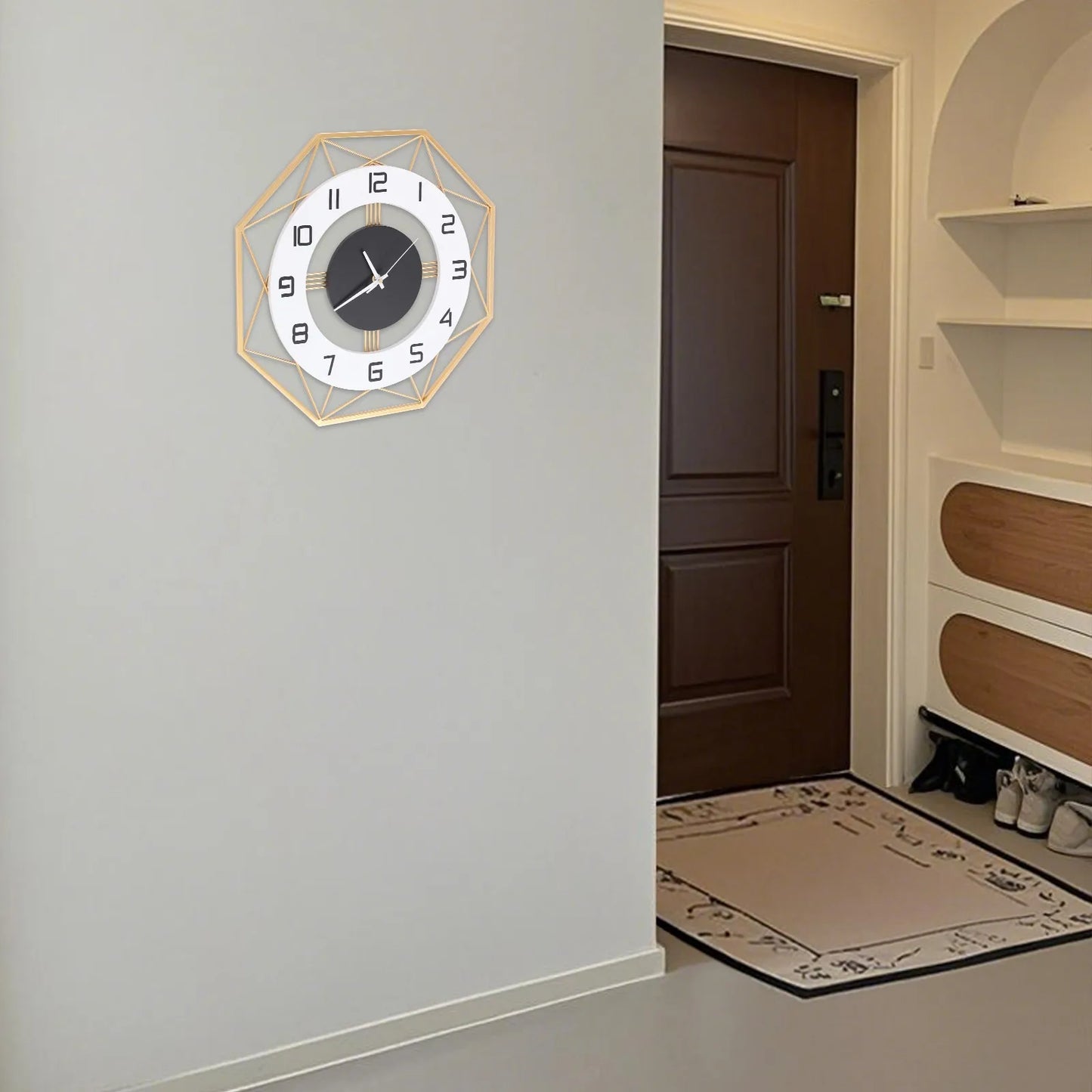 16 Inch Square Modern Wall Clock, Battery Operated Silent Non-Ticking, Easy to Read Decorative Clock for Living Room, Office