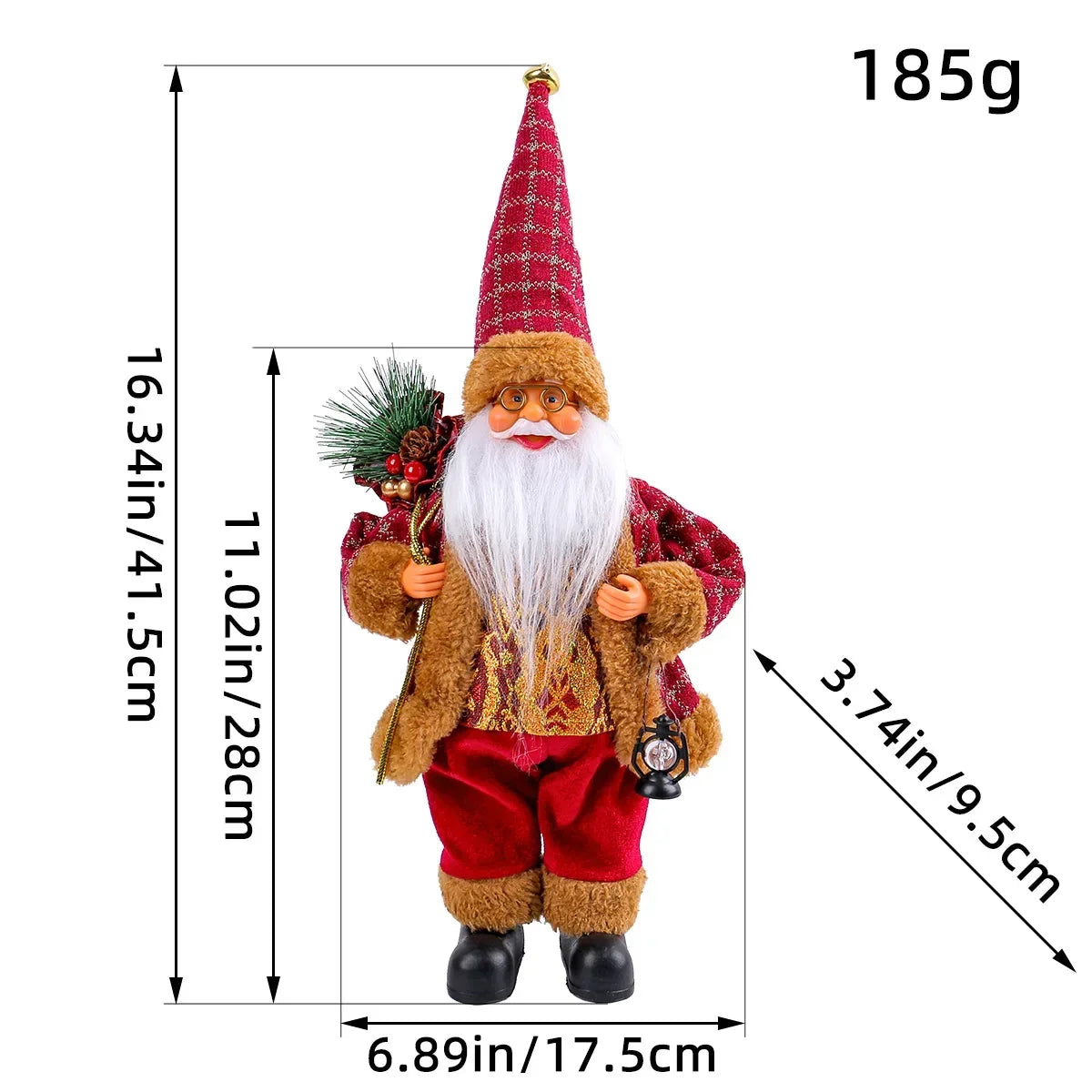 1~4 PCS 2025 Christmas Decoration for Home Santa Claus Plush Doll 30 cm Navidad Party Decor Xmas Ornaments New Year Gift