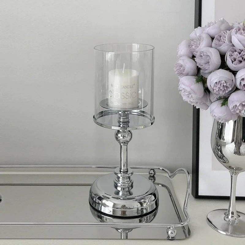 Nordic Romantic Candle Holders Light Luxury Decoration Western Dining Living Room Candlestick Candle Decoration Home