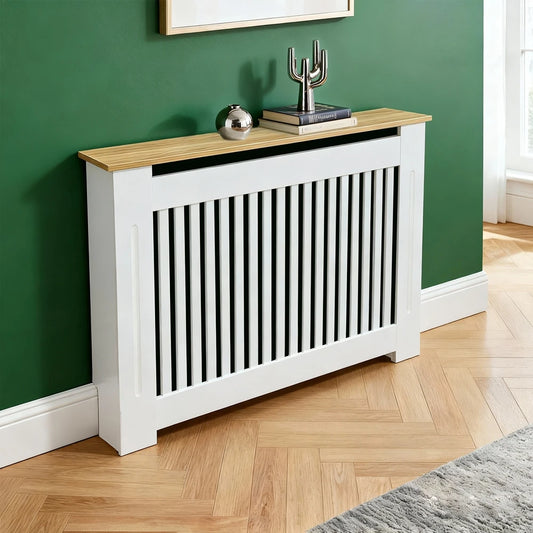 Modern Vertical White Radiator Cover MDF Wall Cabinet Shelf for Home Decoration