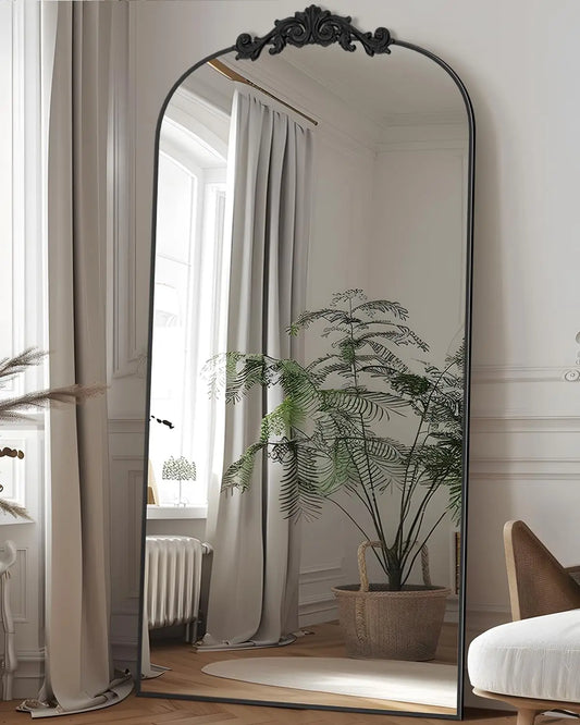 Antok Full Length Mirror, 71"x28" Floor Mirror with Carved Standing Halling for Bedroom Living Room Cloakroom
