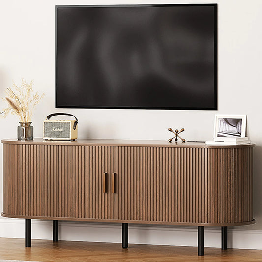 TV Stand Living Room Furniture with Power Outlet for TVs up to 60/70",TV Table with Sliding Doors Storage Adjustable Shelves (Multiple sizes and colors)
