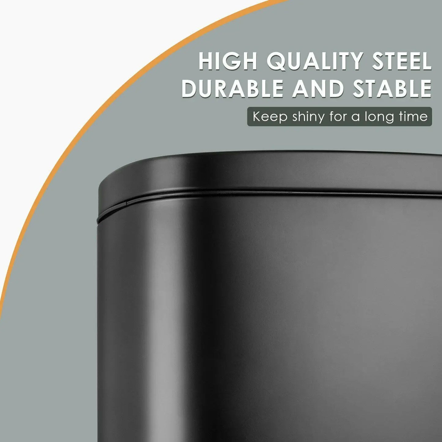 Homfa 30L Stainless Steel Step Trash Can Kitchen Garbage Can W/ Soft Close, Black,White, Silver, Gray, Red +