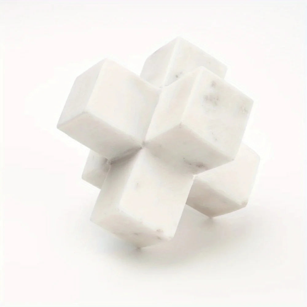 (2 pack) Marble Tabletop Sculpture Decorative Ornaments Modern Home Decor Accent Paperweight