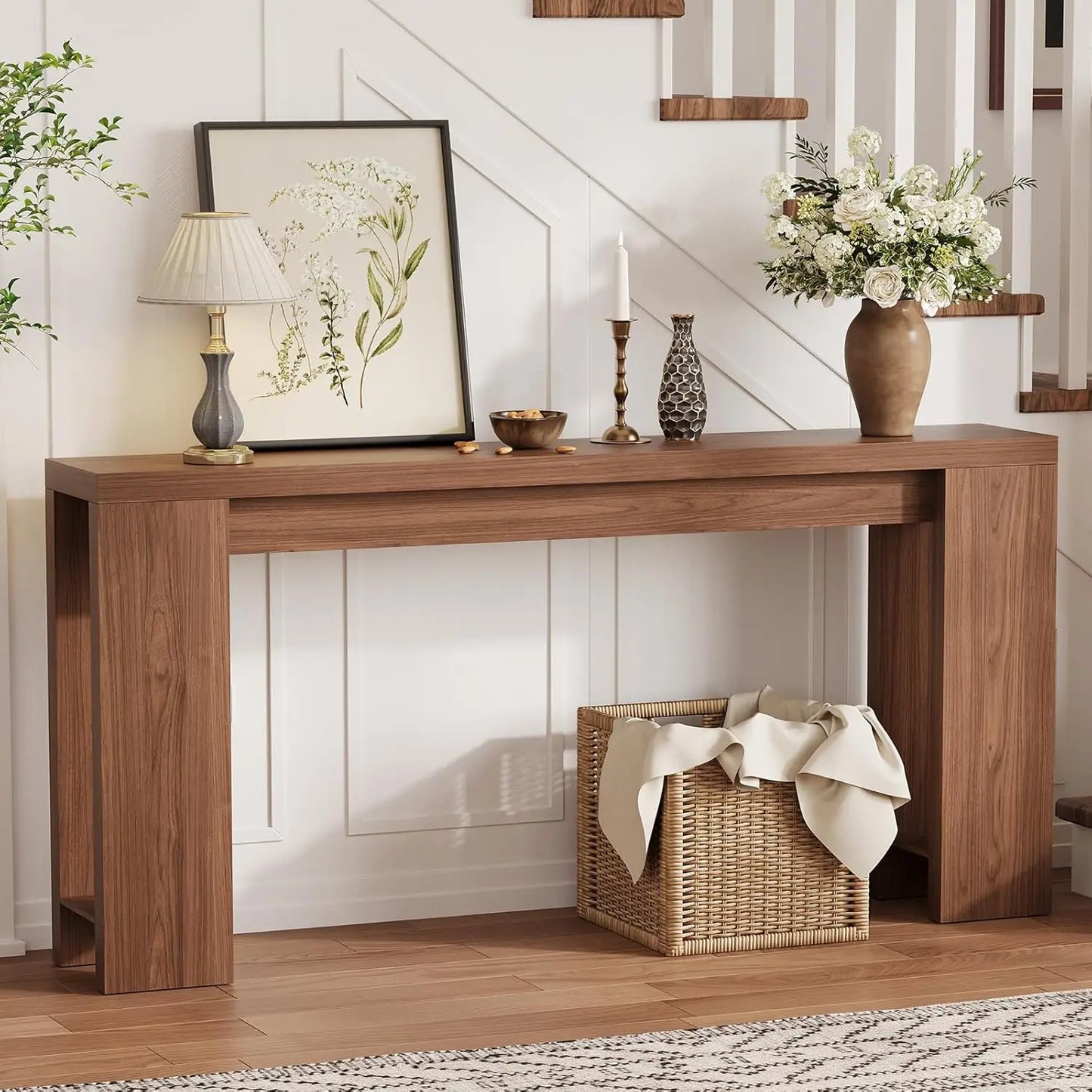 Farmhouse Narrow Console Table 70.9 Inch, Rustic Long Sofa Table Behind Couch, Entryway Table for Hallway & Living Room (Multiple colors)