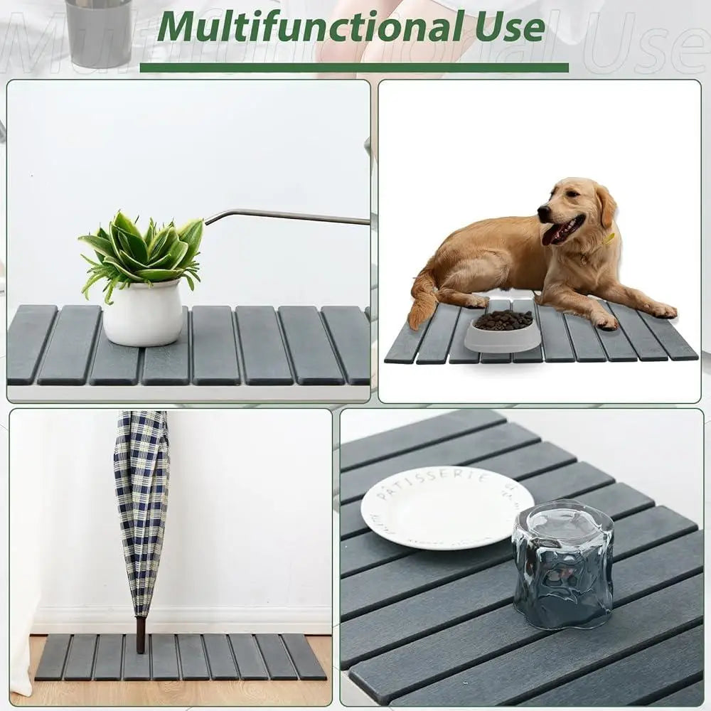 Stone Bath Mat Set Quick Dry Non-Slip Diatomite Foldable Absorbent Kitchen Bathroom Counter Pet Bowl Mat