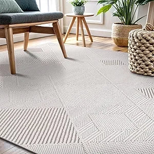 Modern Rug Luxury Swirl Curved Large Micro Loop Area Rugs Soft High-Low Pile Stain Resistant Easy to Clean Non-Shedding (Multiple colors)