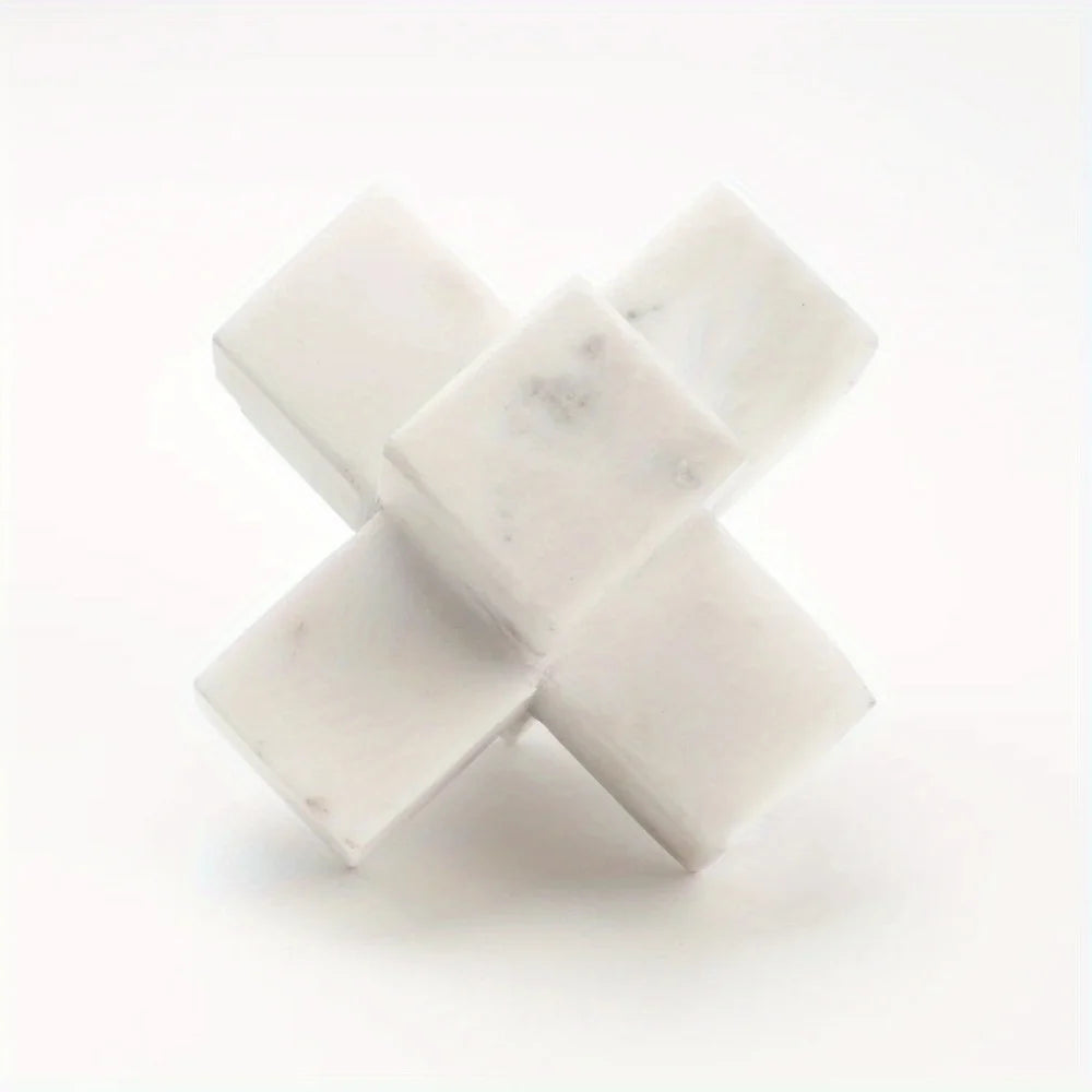 (2 pack) Marble Tabletop Sculpture Decorative Ornaments Modern Home Decor Accent Paperweight