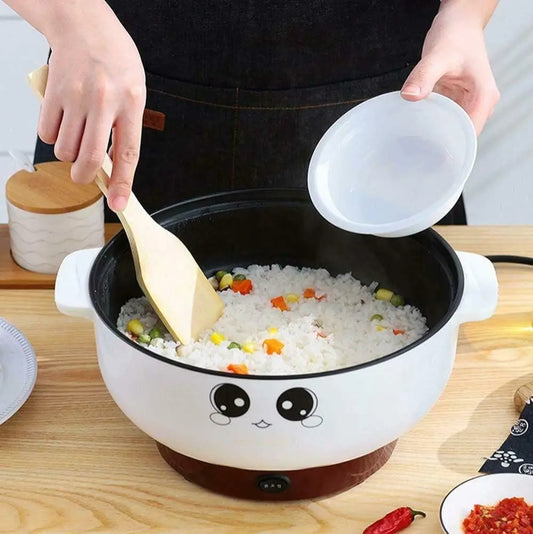 2.8L with Lid (No Steamer) Multifunction Electric Cooker Skillet Pot Wok Electric Hot Pot for Noodles Cook Rice Fried Stew Soup