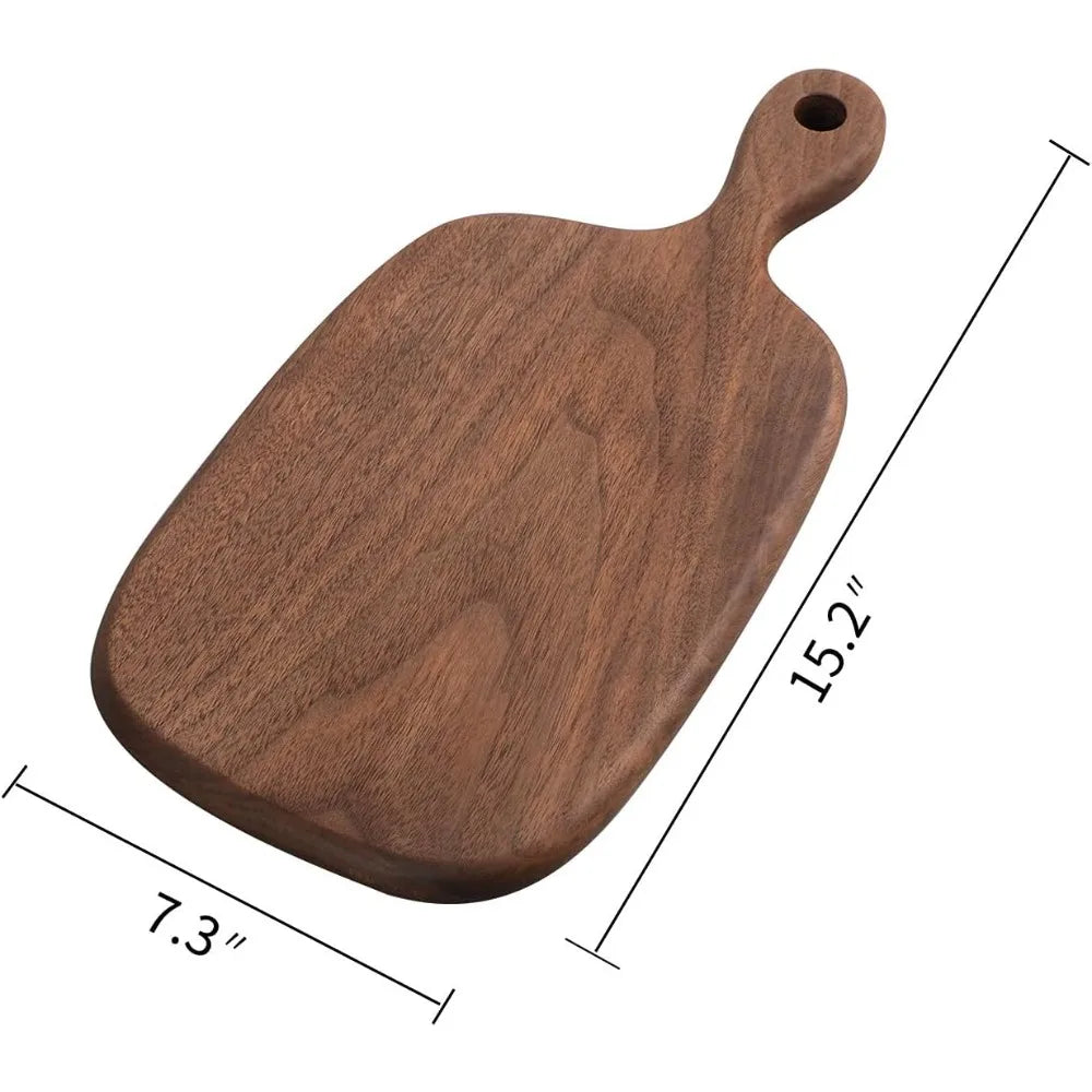 Cutting Board with Handle, Walnut Wooden Chopping Boards for Bread, Vegetables & Fruits, Dinner Cheese Board with Hole