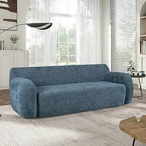 Modern Upholstered Curved Sofa Couch Furniture for Living Room, 81.5" Minimalist Sofa, 3-Seat Love Seat for Apartment Office