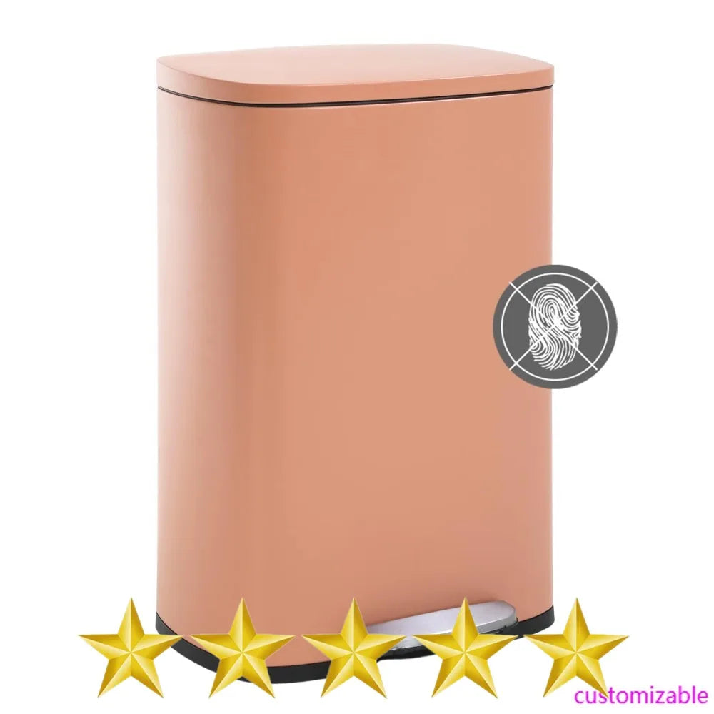 newTrash Can, Garbage Can 13 Gallon/ 50L Stainless Steel Metal Bathroom Step Waste Bin for Home and Kitchen Waste and Recycling,