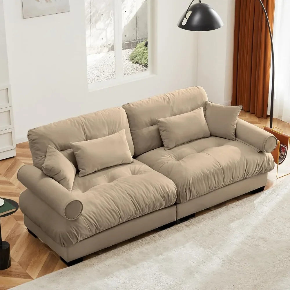 Loveseat Sofa, Seater Modular Sectional Sofa, Large Sectional Couches for Living Room, Fluffy Couch Set,Love Seat, Velvet Cloud
