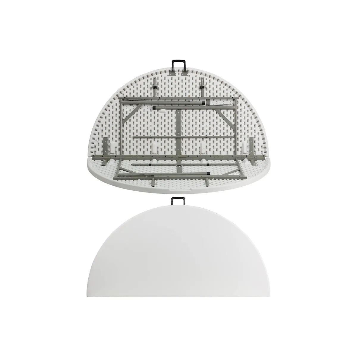 5' Round Plastic Folding Table - with Carrying Handle, Foldable for Indoor/Outdoor Events - Perfect for Parties