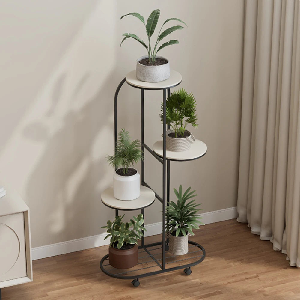 4/5 Tier Metal Plant Stand for Indoor Outdoor Plant Shelf for Multiple Plants Flower Pot Holder Display Stand for Balcony Garden