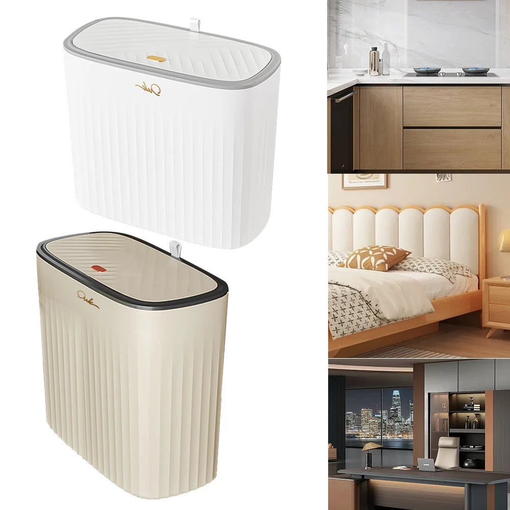 Kitchen Trash Bin 12L Bathroom Touch Trash Can In The Toilet Smart Garbage Bucket Waste Bins Dustbin Smart Trash Can Household