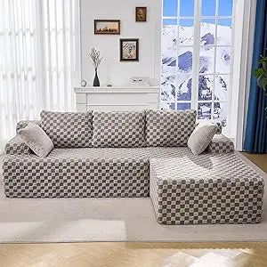 Modular Sectional Sofa Couches L-Shape Couch 3 Seat Modular Sofa Memory Foam Sectional Couches for Living Room.