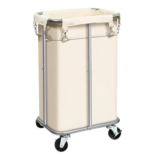 Basket with Wheels, Rolling Laundry Hamper with Removable Bag, 100L Laundry Sorter Cart, Tall Narrow Slim Clothes Hamper Organizer