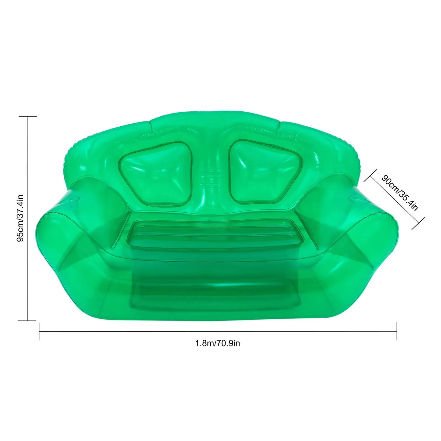 Inflatable Sofa Seat Clear/Green/Red/Blue Pvc Portable Air Sofa Camping Yard Outdoor Home Inflatable Couch with 3 Valve