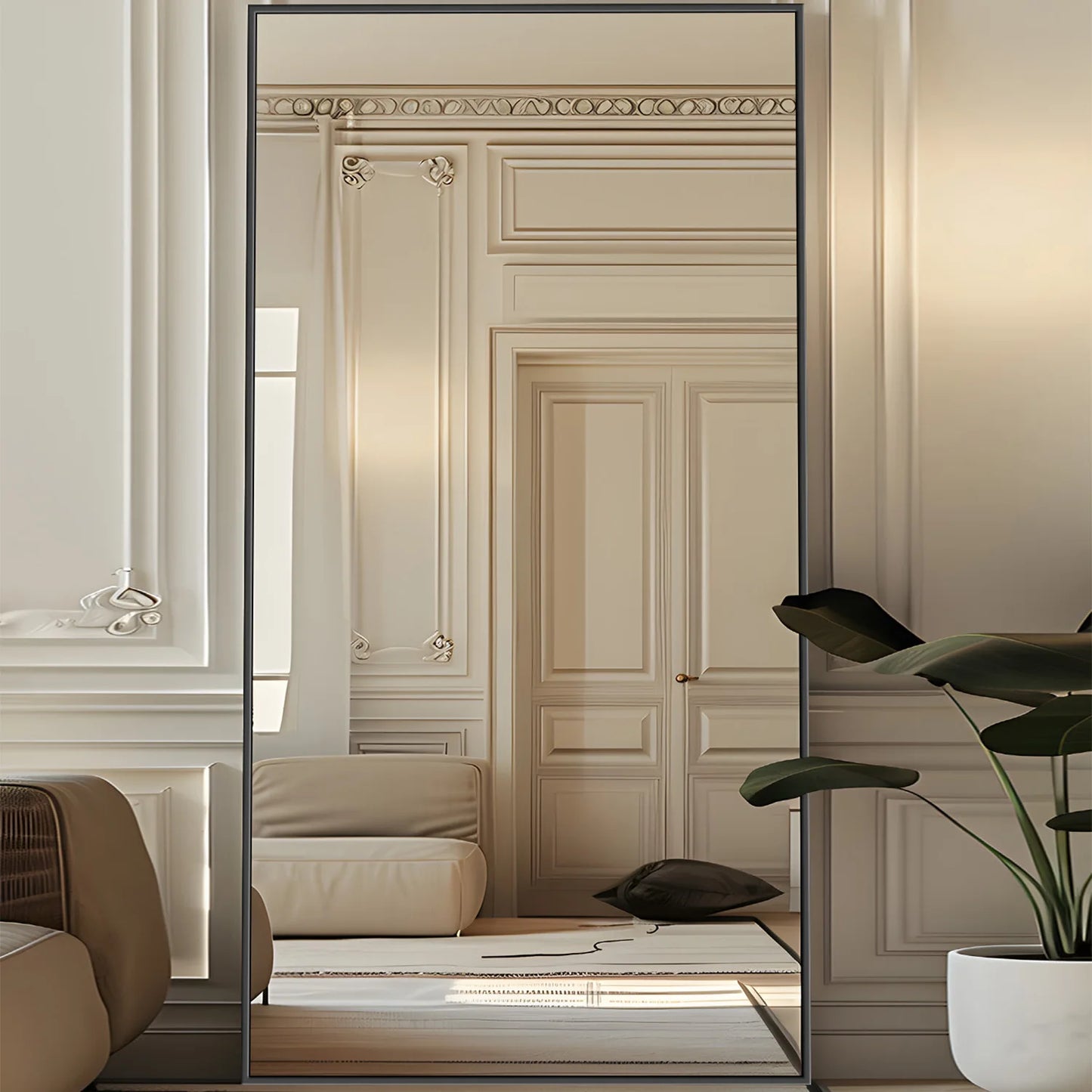 Full Length Mirror, 78"x38" Floor Mirror with Stand, Hanging Mounted Mirrors for Bedroom, Living Room, Dining Room
