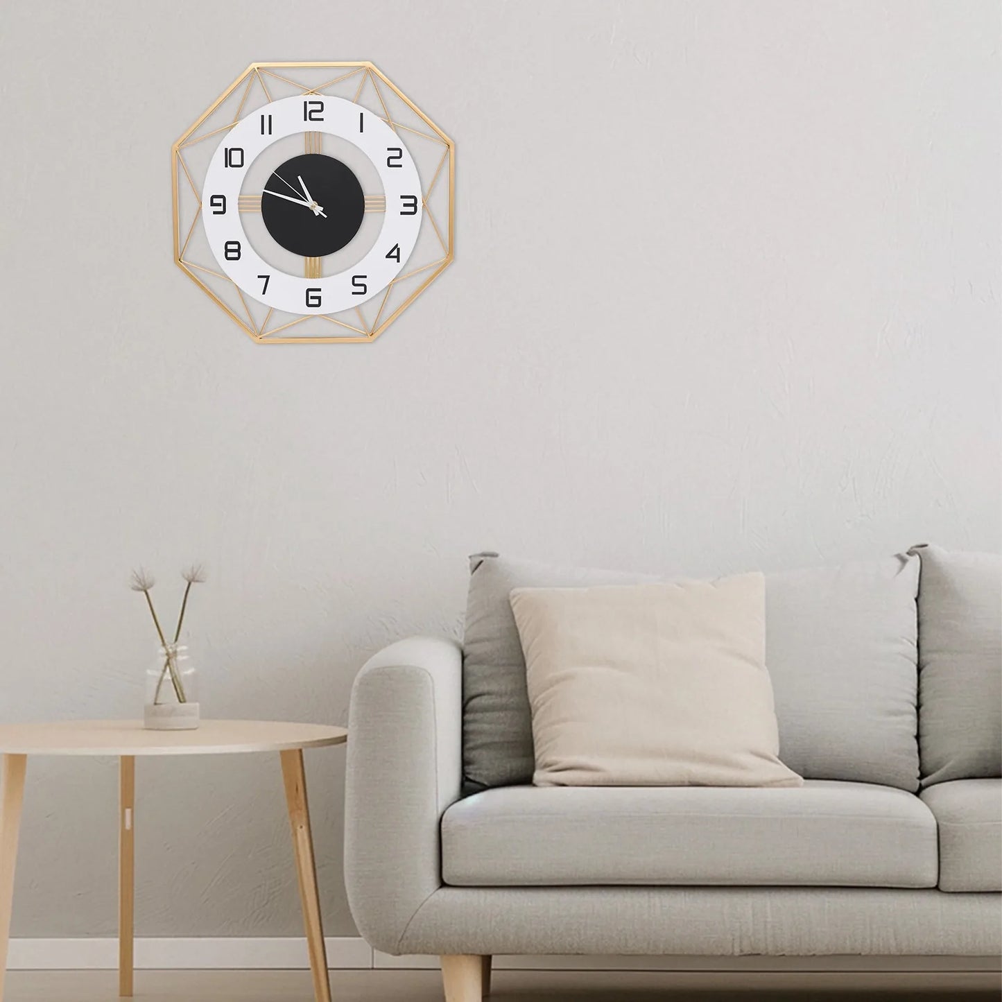 16 Inch Square Modern Wall Clock, Battery Operated Silent Non-Ticking, Easy to Read Decorative Clock for Living Room, Office